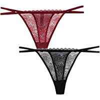 VicSec Pack de Braguitas Mujeres Sexy Encaje Fina- Erótica Tanga Suave G-String Atractiva Lencería Interior Espalda…